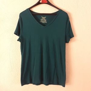 Dark Teal V neck Tee